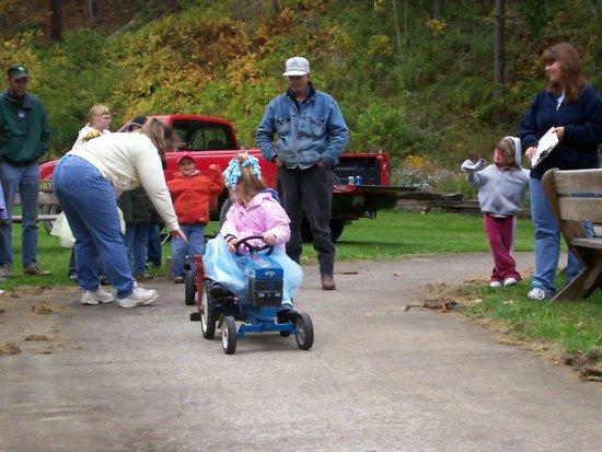 Kiddie tractor pull. This photograph is from the 2006 Fall Festival.