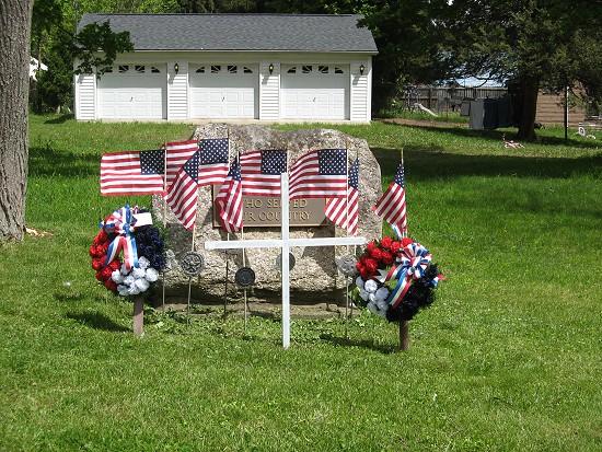 Memorial at the park. This photograph is from the 2008 Memorial Day.
