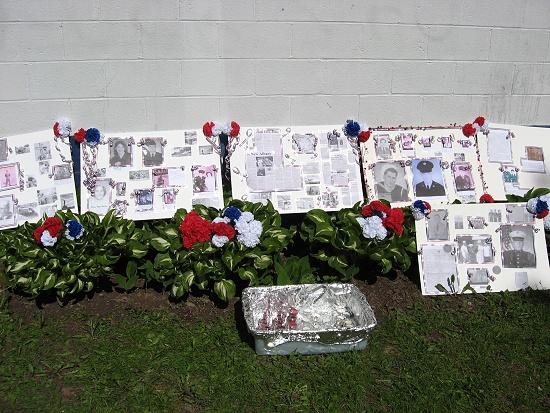 Memorial wall at the park. This photograph is from the 2008 Memorial Day.