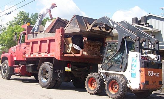 Equipment use donated by Terry Williams. Operated by Mike Higley and Terry Williams. This photograph is from the 2009 Borough Clean-Up.