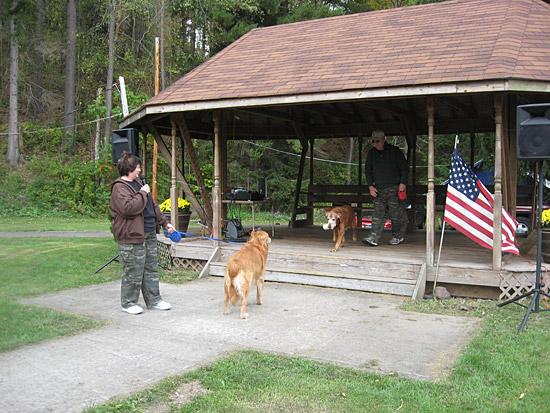 Drug sniffing dog demonstrations by K9s-R-Us. This photograph is from the 2009 Fall Festival.
