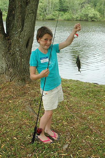 Children, families, and volunteers at the 2010 New Albany Fishing Derby.