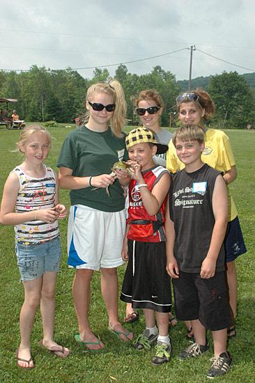 Children, families, and volunteers at the 2010 New Albany Fishing Derby.