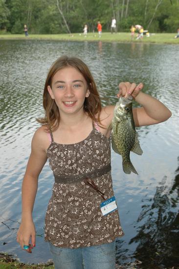 Children, families, and volunteers at the 2010 New Albany Fishing Derby.