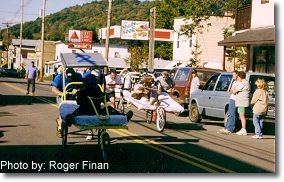 Bed race. This photograph is from the 1999 Fall Festival.