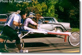 Bed race. This photograph is from the 1999 Fall Festival.