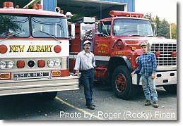 New Albany Volunteer Fire Department trucks.
