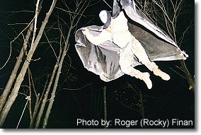 Costumed participants and community members at the 1998 New Albany Haunted Hayride.