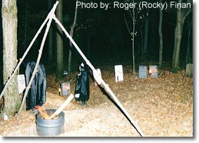 The nurse and the devil. This photograph is from the 1998 Haunted Hayride.