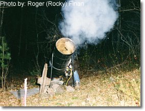 Costumed participants and community members at the 1998 New Albany Haunted Hayride.