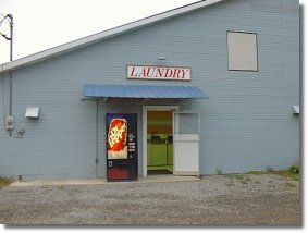 Exterior of M & M Laundry in New Albany.