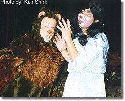 Costumed participants and community members at the 1998 New Albany Haunted Hayride.