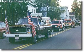 A Hatch Home Heating vehicle traveling in the 1999 New Albany Fall Festival parade.