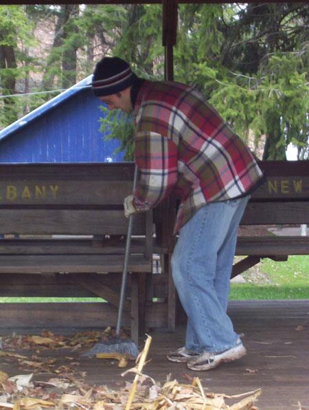 Pete at park clean up. This photograph is from the Community Volunteers.