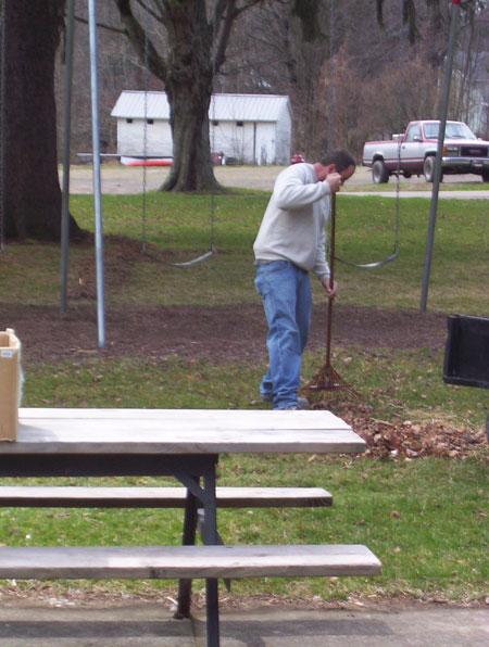 Jeremy at park clean up. This photograph is from the Community Volunteers.