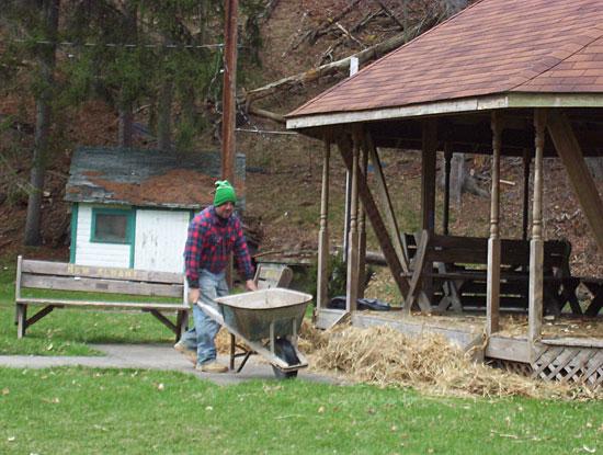 Drew at park clean up. This photograph is from the Community Volunteers.